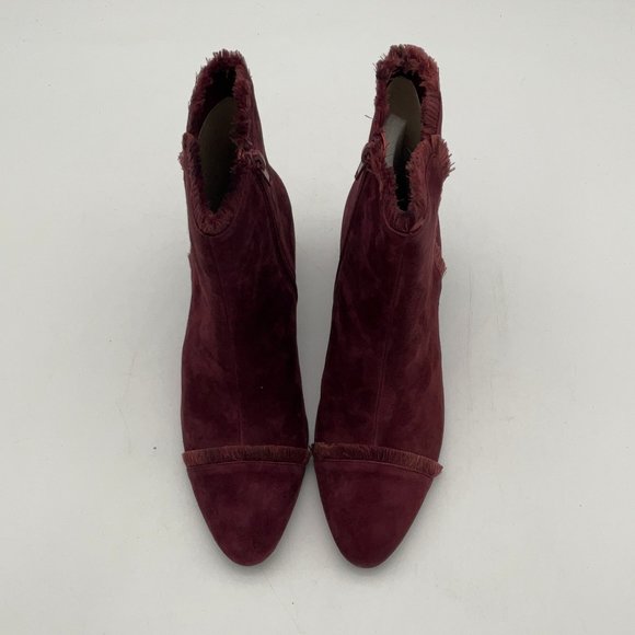Vaneli Maroon Almond Toe‎ Zip Cushioned Comfy Ankle Cap Toe Fridge Booties Shoes - Picture 3 of 16